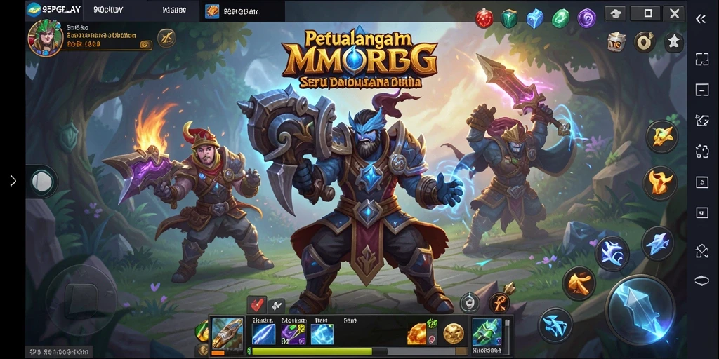 Screenshot utama menampilkan aksi seru dalam gameplay MMORPG.