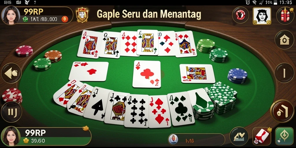 Screenshot gameplay 99RP yang menampilkan keseruan permainan Gaple.