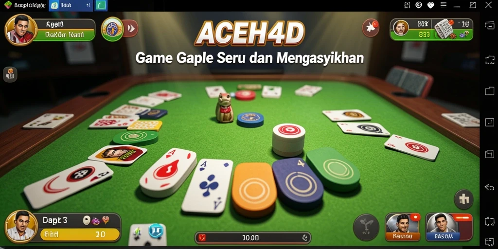 Tampilan screenshot utama ACEH4D menampilkan serunya bermain Gaple.