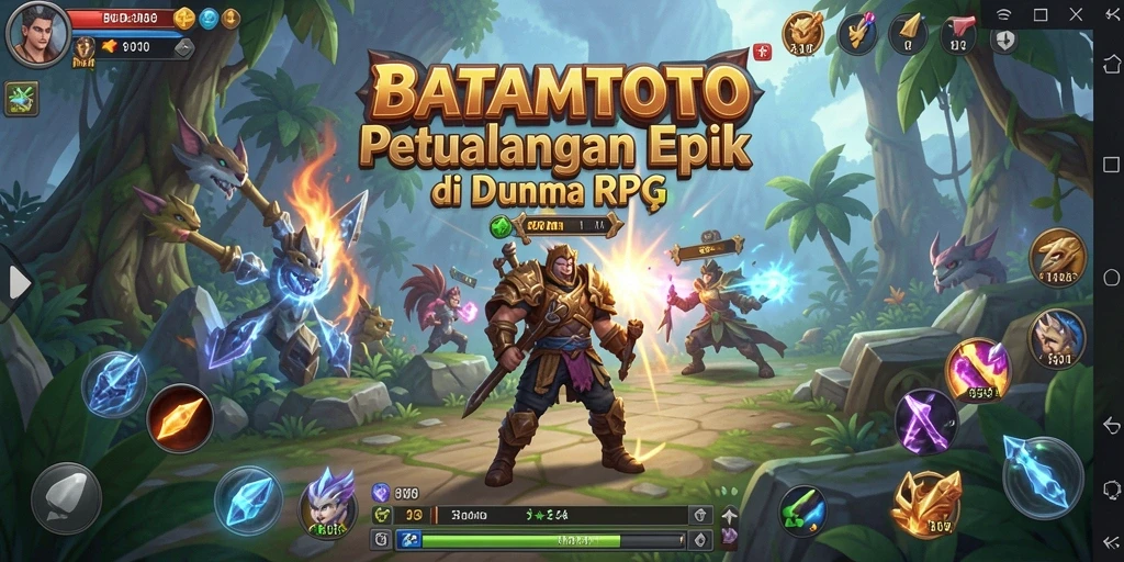 Gameplay seru di dunia RPG BATAMTOTO dengan pertarungan mendebarkan.