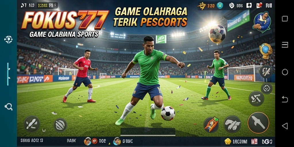 Screenshot FOKUS777 menunjukkan antusiasme permainan olahraga yang penuh aksi.