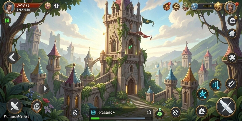 Tangkapan layar dari gameplay JAYA89 menampilkan aksi menara pertahanan yang mendebarkan.