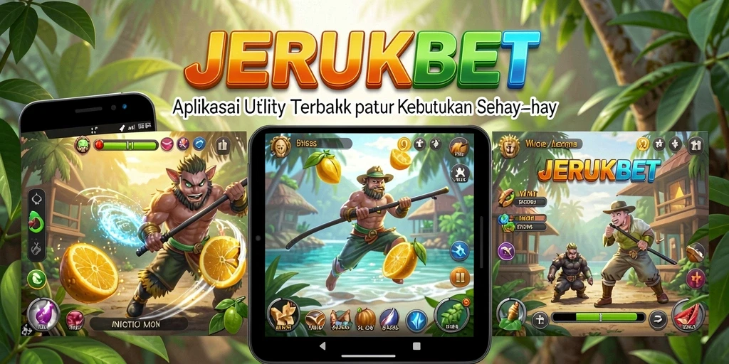 Tampilan utama JERUKBET menampilkan berbagai fitur Utility.