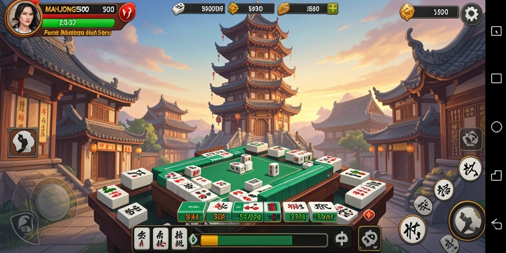 Tampilan gameplay MAHJONG500 yang menegangkan dan penuh strategi.