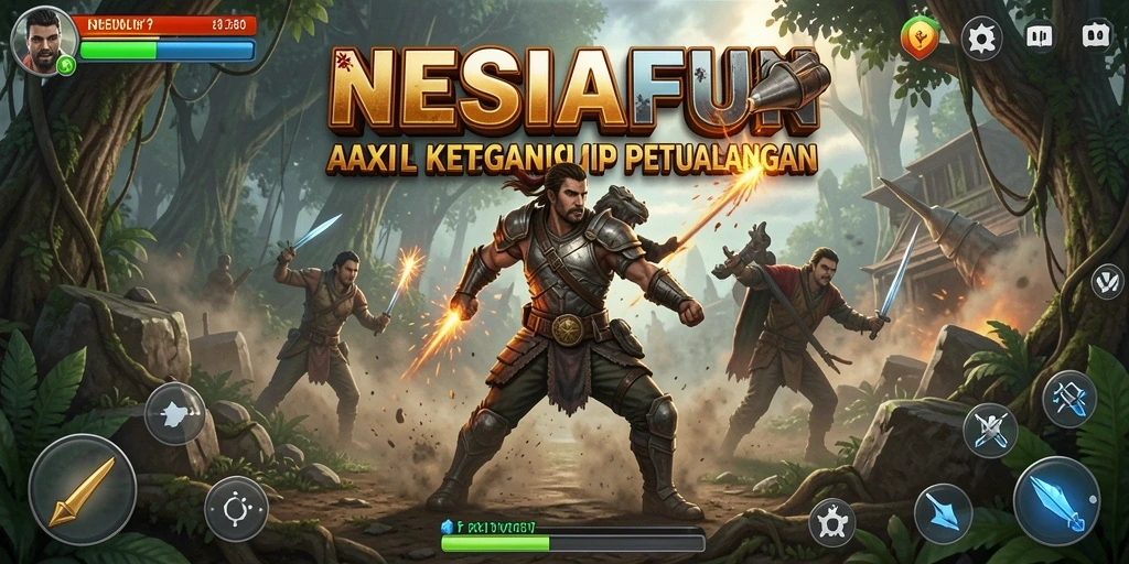 Gameplay action seru di NESIAFUN dengan berbagai karakter dan musuh.