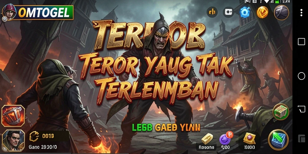 Tangkapan layar saat gameplay OMTOGEL yang menampilkan suasana horor yang intens.