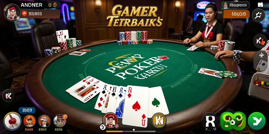 Screenshot gameplay Poker di RR89 yang menampilkan keseruan bermain kartu.