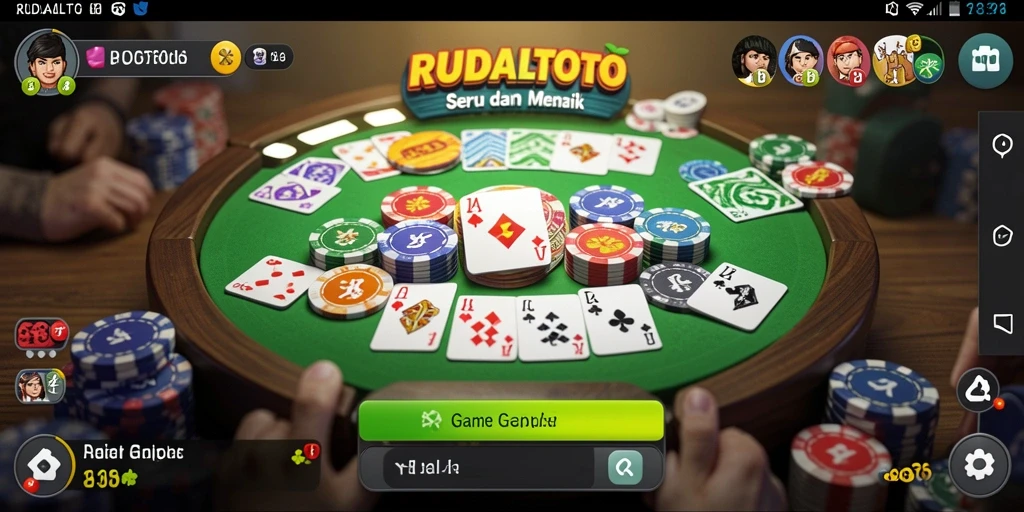 Screenshot RUDALTOTO menampilkan gameplay Gaple yang seru.