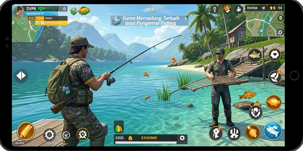 Tampilan gameplay SVIP6 yang menawan saat memancing.